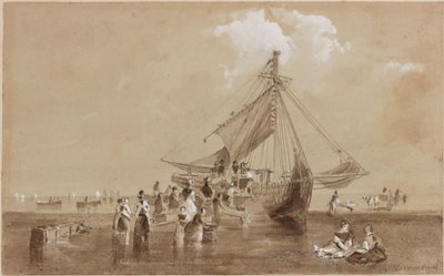 On the Beach at Redcar by John Wilson Carmichael
